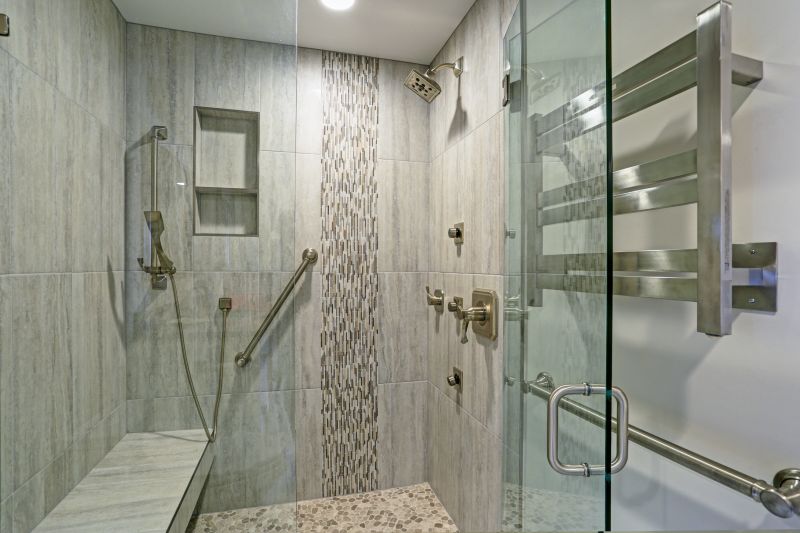 Shower with Linear Drain and Large Format Tiles